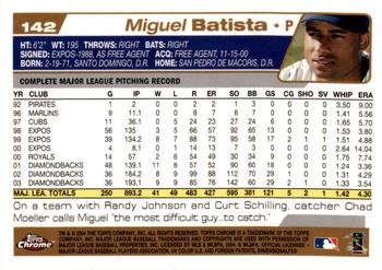 2004 Topps Chrome #142 Miguel Batista Back