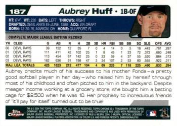 2004 Topps Chrome #187 Aubrey Huff Back