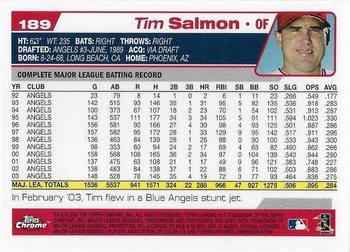 2004 Topps Chrome #189 Tim Salmon Back