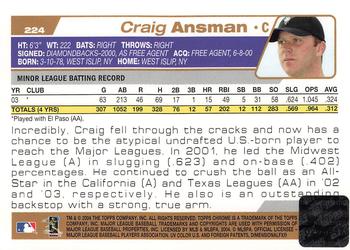 2004 Topps Chrome #224 Craig Ansman Back