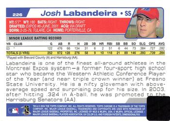 2004 Topps Chrome #226 Josh Labandeira Back