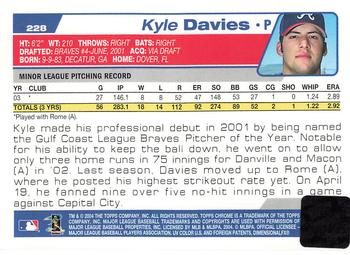 2004 Topps Chrome #228 Kyle Davies Back