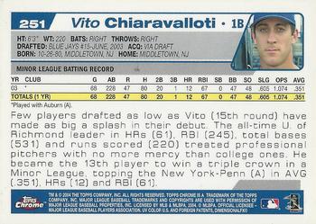 2004 Topps Chrome #251 Vito Chiaravalloti Back