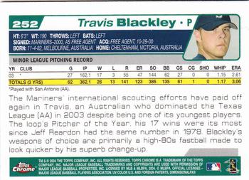 2004 Topps Chrome #252 Travis Blackley Back