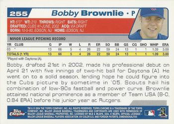 2004 Topps Chrome #255 Bobby Brownlie Back
