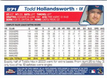 2004 Topps Chrome #271 Todd Hollandsworth Back