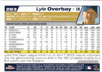 2004 Topps Chrome #283 Lyle Overbay Back