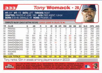 2004 Topps Chrome #333 Tony Womack Back
