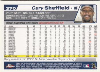 2004 Topps Chrome #370 Gary Sheffield Back