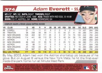2004 Topps Chrome #374 Adam Everett Back