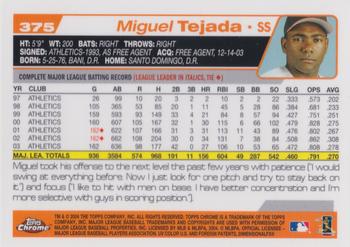 2004 Topps Chrome #375 Miguel Tejada Back