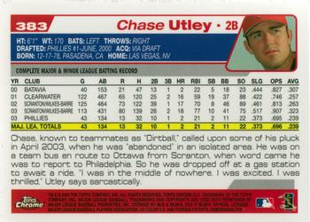 2004 Topps Chrome #383 Chase Utley Back