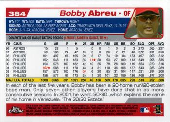 2004 Topps Chrome #384 Bobby Abreu Back