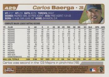 2004 Topps Chrome #429 Carlos Baerga Back