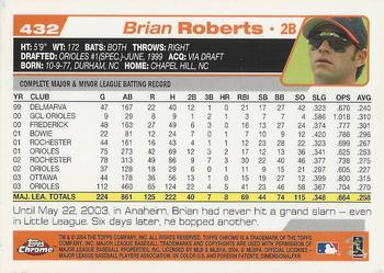 2004 Topps Chrome #432 Brian Roberts Back