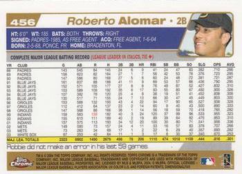 2004 Topps Chrome #456 Roberto Alomar Back