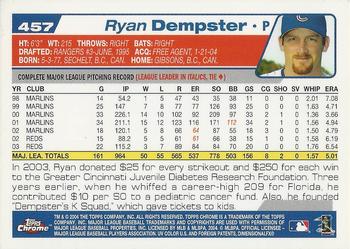 2004 Topps Chrome #457 Ryan Dempster Back