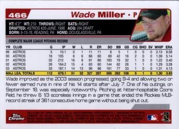 2004 Topps Chrome #466 Wade Miller Back