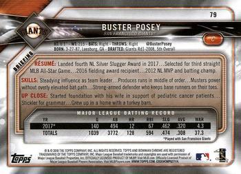 2018 Bowman - Sky Blue #79 Buster Posey Back