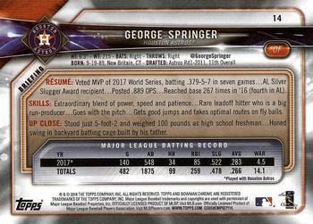 2018 Bowman - Gold #14 George Springer Back