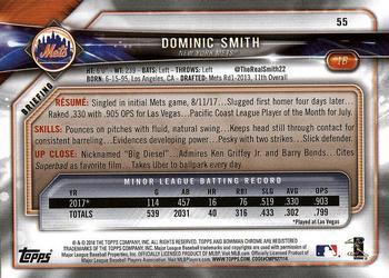 2018 Bowman - Gold #55 Dominic Smith Back