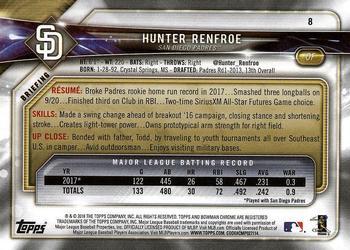 2018 Bowman - Orange #8 Hunter Renfroe Back