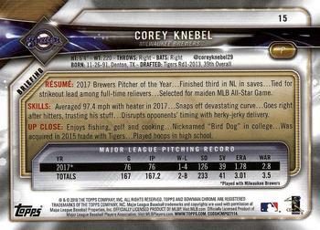 2018 Bowman - Orange #15 Corey Knebel Back