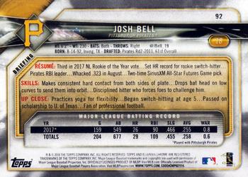2018 Bowman - Orange #92 Josh Bell Back