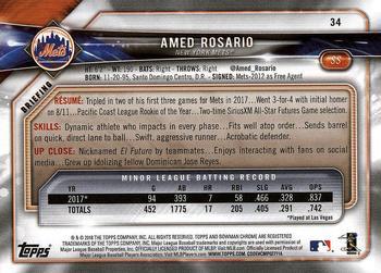 2018 Bowman - Red #34 Amed Rosario Back
