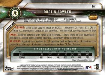 2018 Bowman - Red #36 Dustin Fowler Back