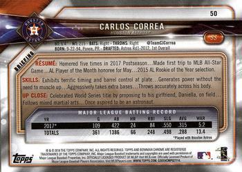 2018 Bowman - Red #50 Carlos Correa Back