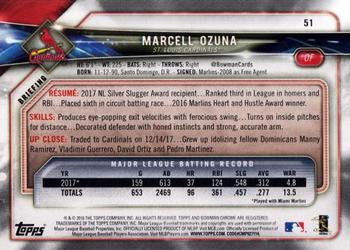 2018 Bowman - Red #51 Marcell Ozuna Back
