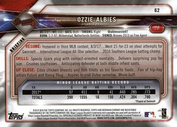 2018 Bowman - Red #62 Ozzie Albies Back