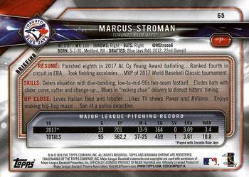 2018 Bowman - Red #65 Marcus Stroman Back