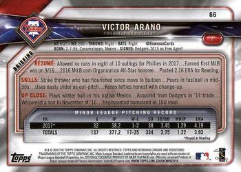 2018 Bowman - Red #66 Victor Arano Back