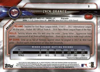 2018 Bowman - Platinum #9 Zack Granite Back