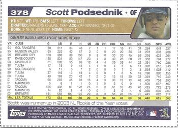 2004 Topps - HTA Box Bottom Panels Singles #378 Scott Podsednik Back