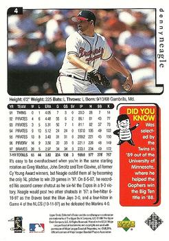 1998 Collector's Choice Atlanta Braves #4 Denny Neagle Back