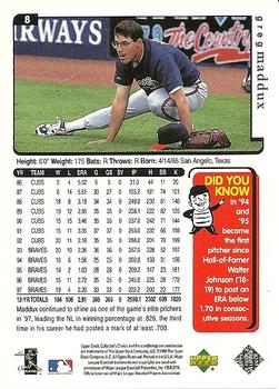 1998 Collector's Choice Atlanta Braves #8 Greg Maddux Back