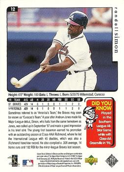 1998 Collector's Choice Atlanta Braves #12 Randall Simon Back