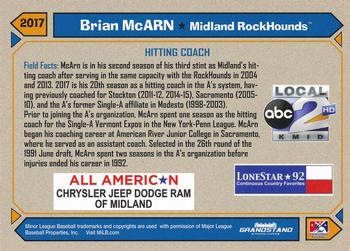 2017 Grandstand Midland RockHounds #NNO Brian McArn Back