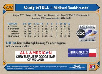 2017 Grandstand Midland RockHounds #NNO Cody Stull Back