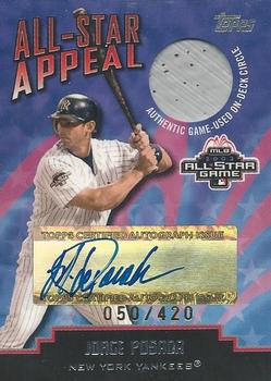 2004 Topps Clubhouse Collection - All-Star Appeal Relics Autographs On-Deck Circle #ASODA-JP Jorge Posada Front