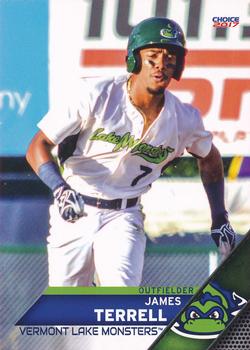 2017 Choice Vermont Lake Monsters #35 James Terrell Front