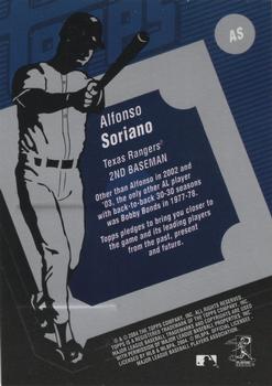 2004 Topps Clubhouse Collection #AS Alfonso Soriano Back