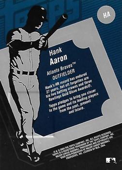 2004 Topps Clubhouse Collection #HA Hank Aaron Back