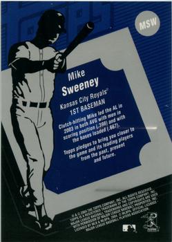 2004 Topps Clubhouse Collection #MSW Mike Sweeney Back