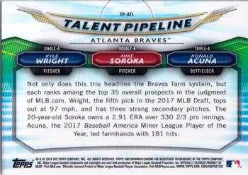 2018 Bowman - Chrome Talent Pipeline #TP-ATL Ronald Acuna  / Mike Soroka  / Kyle Wright Back