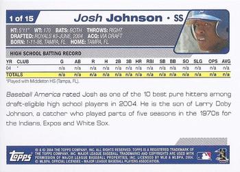 2004 Topps - Draft Picks #1 Josh Johnson Back