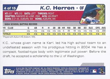 2004 Topps - Draft Picks #4 K.C. Herren Back